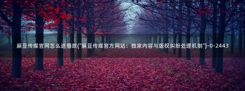 麻豆官网传媒映画：麻豆传媒官网怎么进播放(\